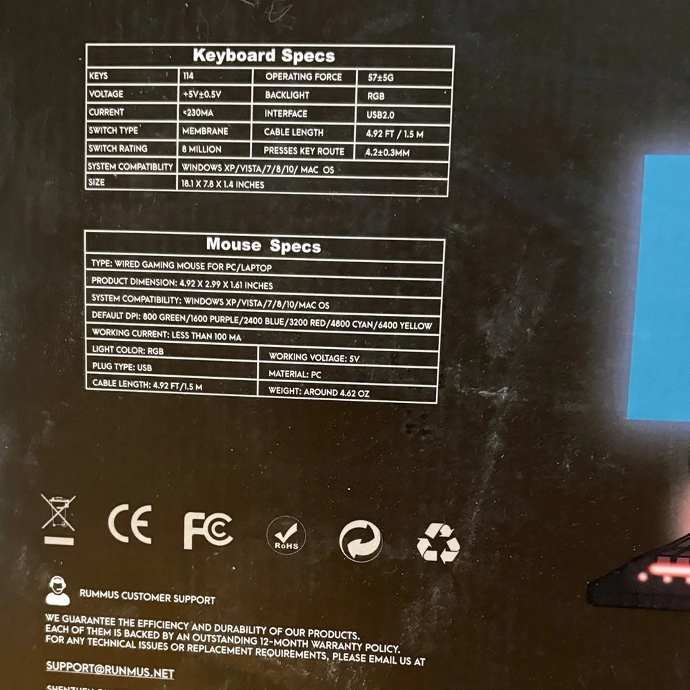 G20 Wired RGB Gaming Keyboard and Mouse Combo - Black